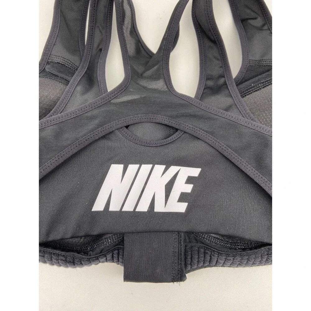 Nike‎ Dri-Fit Sports Bra Women’s Sz S Racerback Zip Up Padded Compression Black